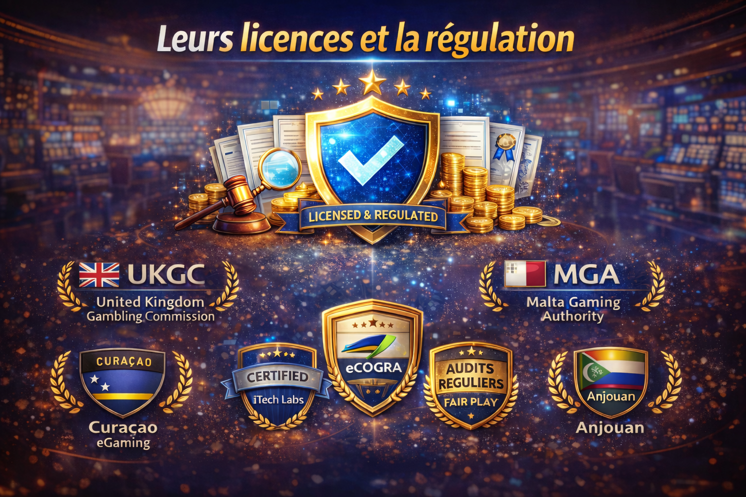 Choisissez toujours des plateformes de jeux disposant d'une licence officielle et valide.